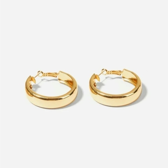 Gold 𝅺3/$30 Minimalist Hoop Earrings - Picture 2 of 2